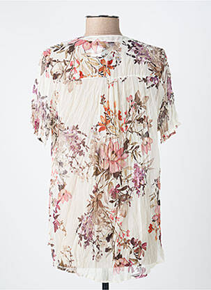 Blouse légère et transparente manches courtes beige VIE NOCTURNE femme