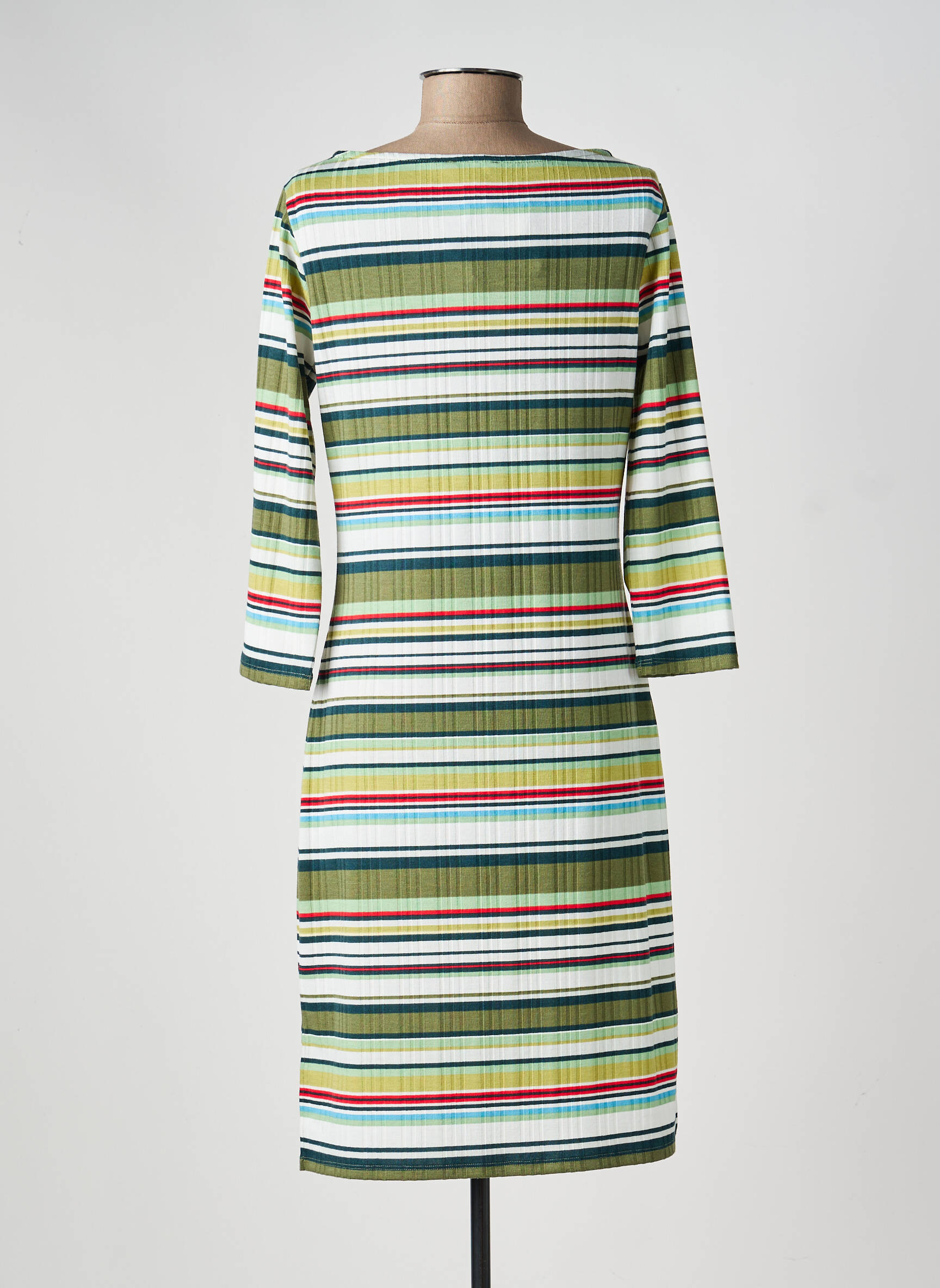 Robe mi-longue manches 3/4 manches 3/4 vert SURKANA femme