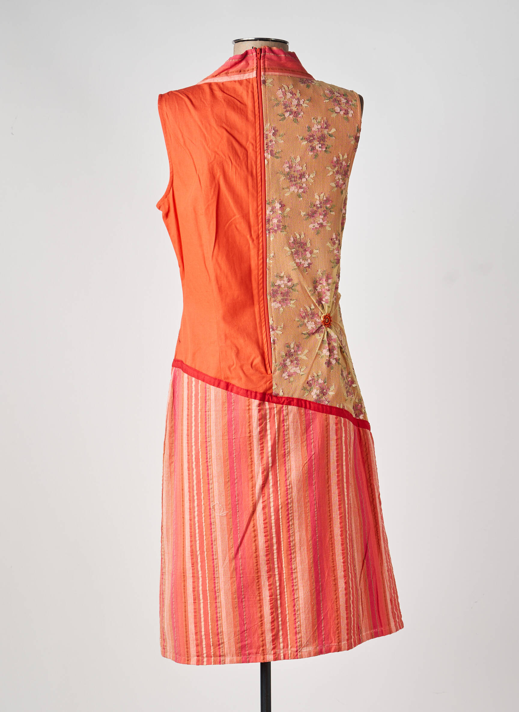 Robe mi-longue sans manche sans manche orange ENJOY femme