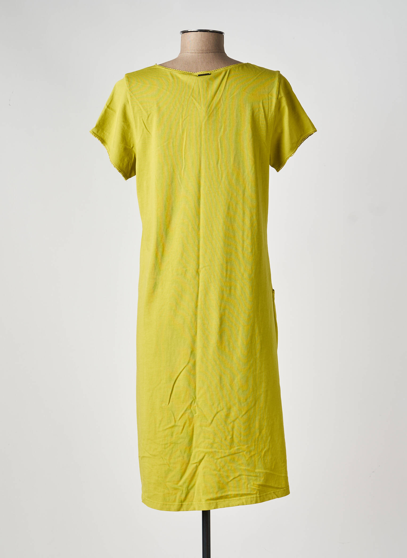 Robe mi-longue manches courtes manches courtes vert AGATHE & LOUISE femme