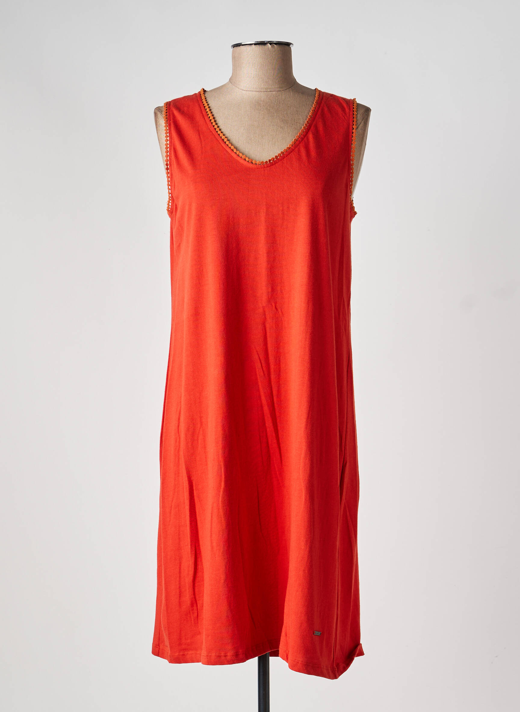 Robe mi-longue sans manche sans manche orange AGATHE & LOUISE femme