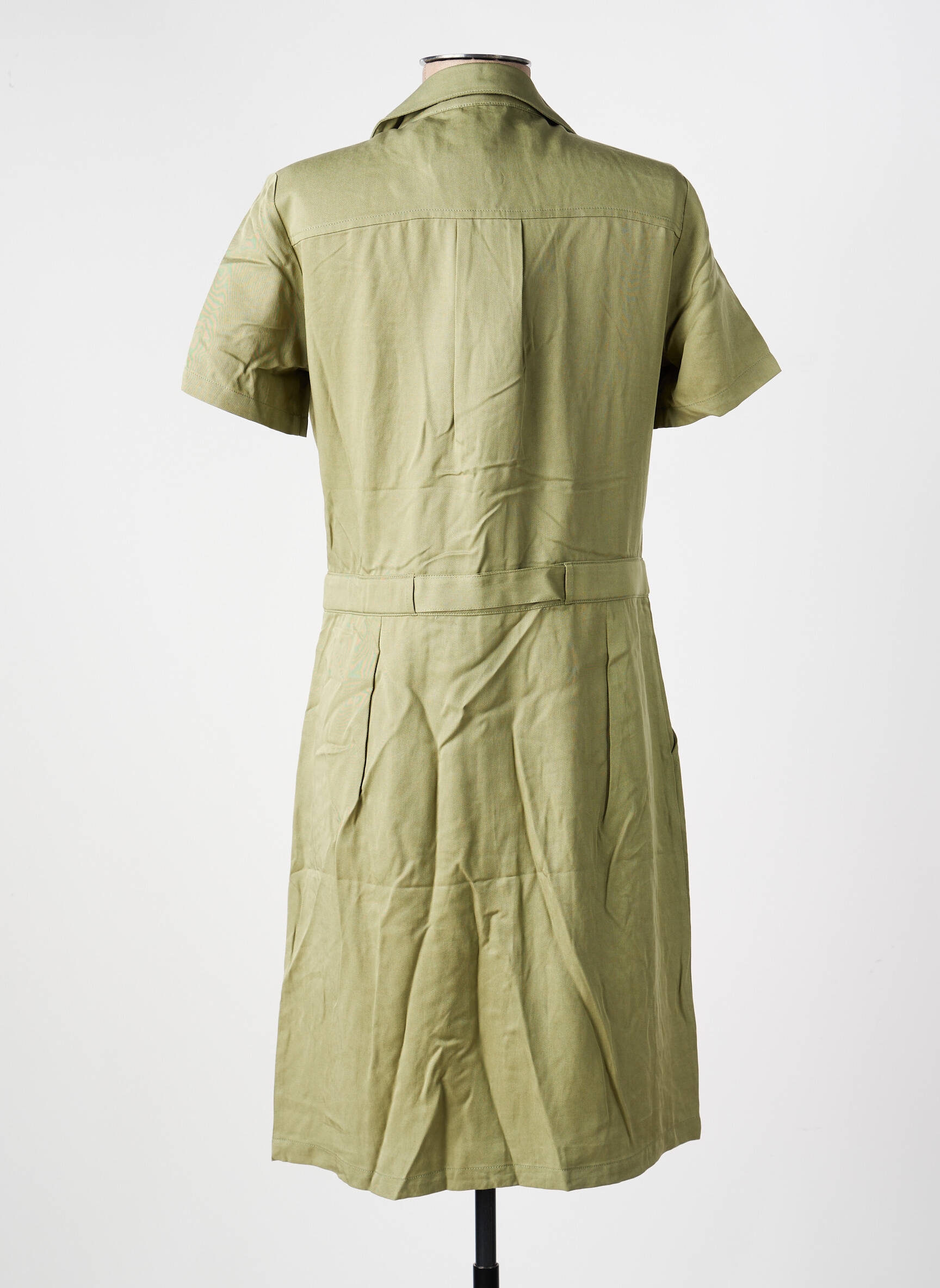 Robe mi-longue manches courtes manches courtes vert STUDIO NORDIIC femme