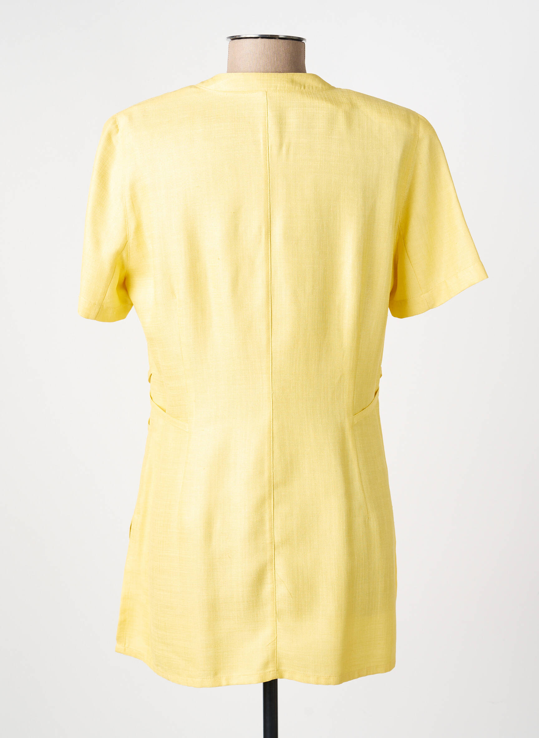 Tunique manches courtes tissage crêpe jaune VERDOSA femme