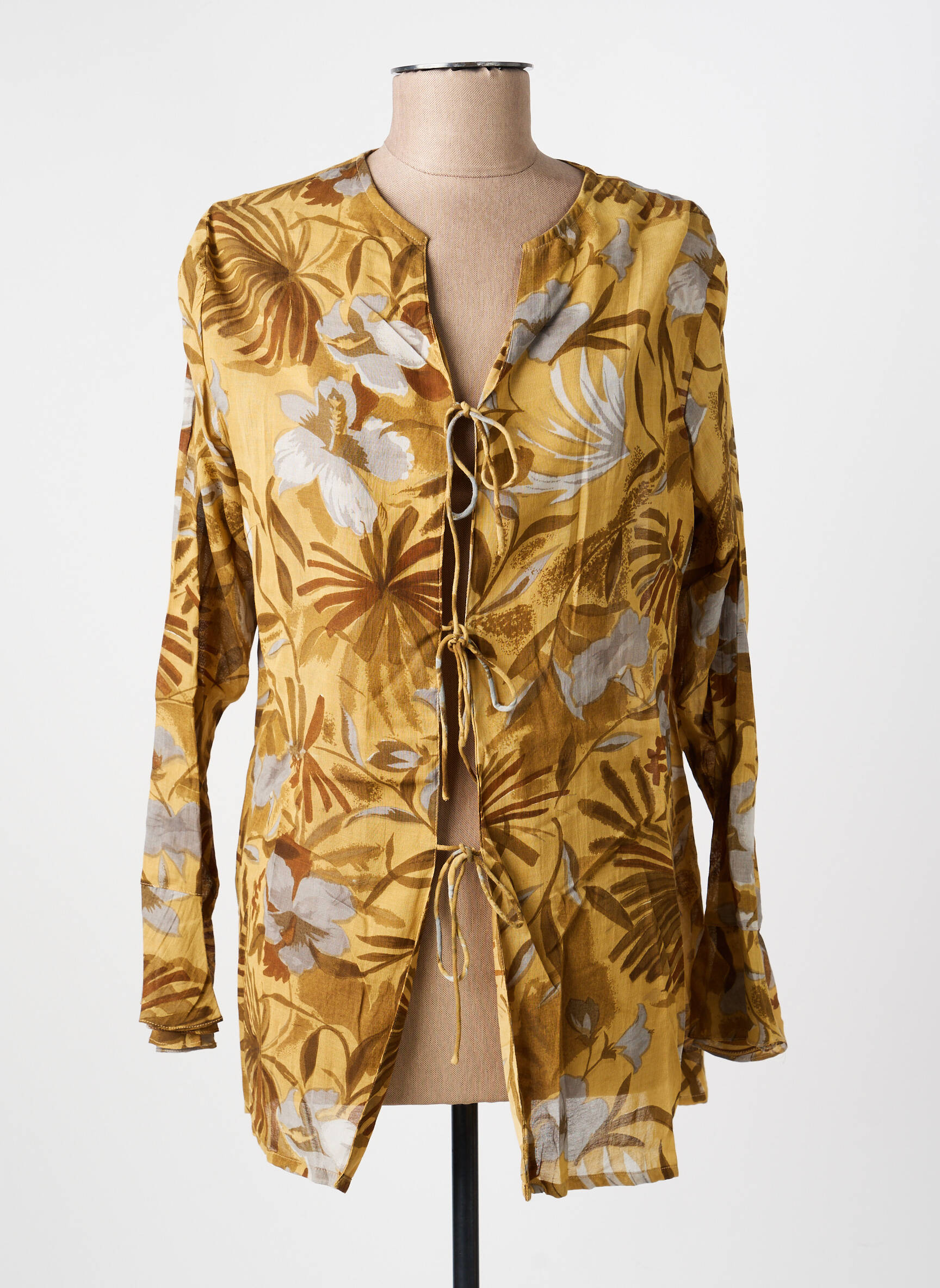 Tunique manches longues légère et transparente beige JAC JAC femme