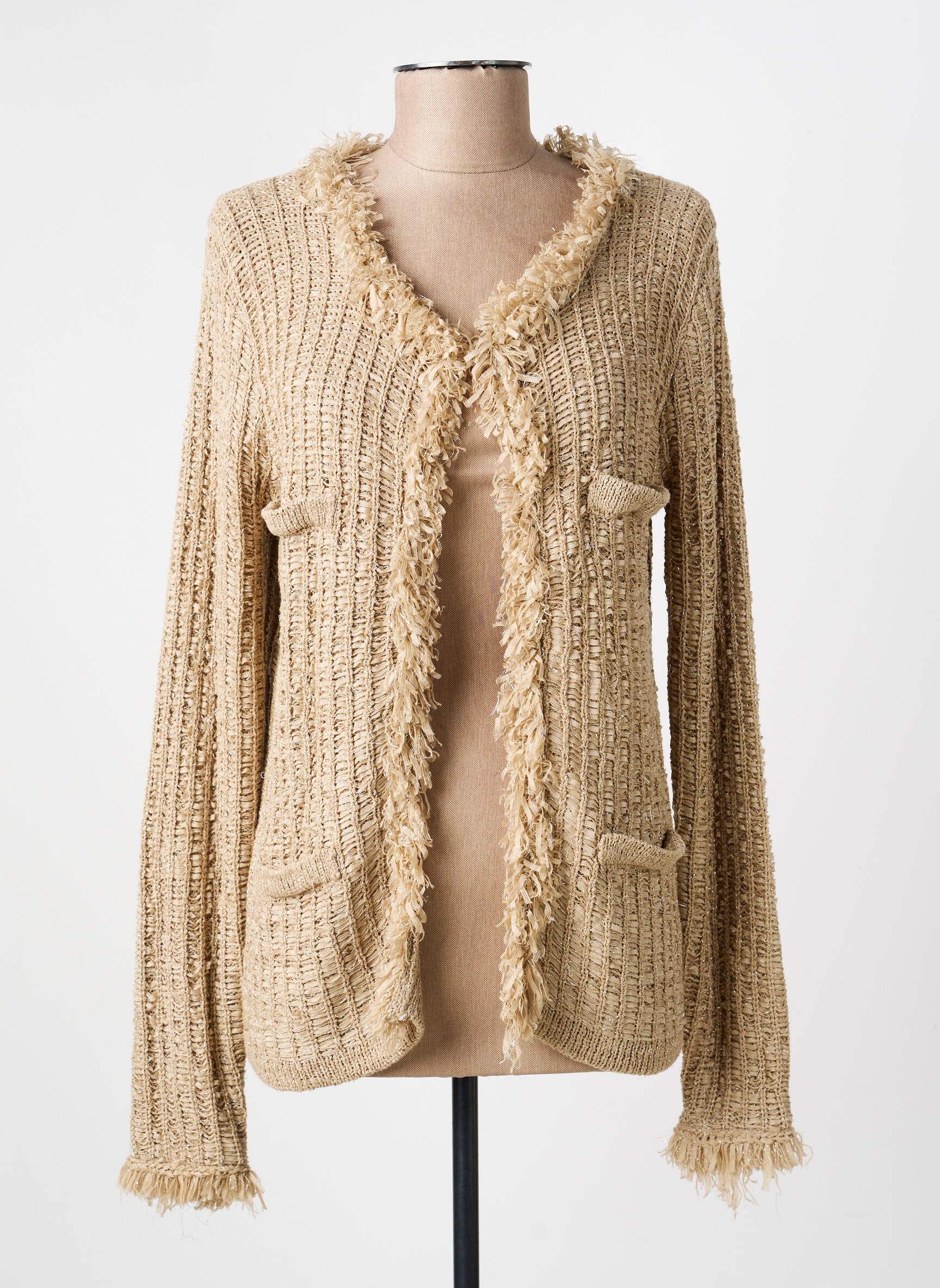 Gilet manches longues stretch beige MAIA HEMERA femme