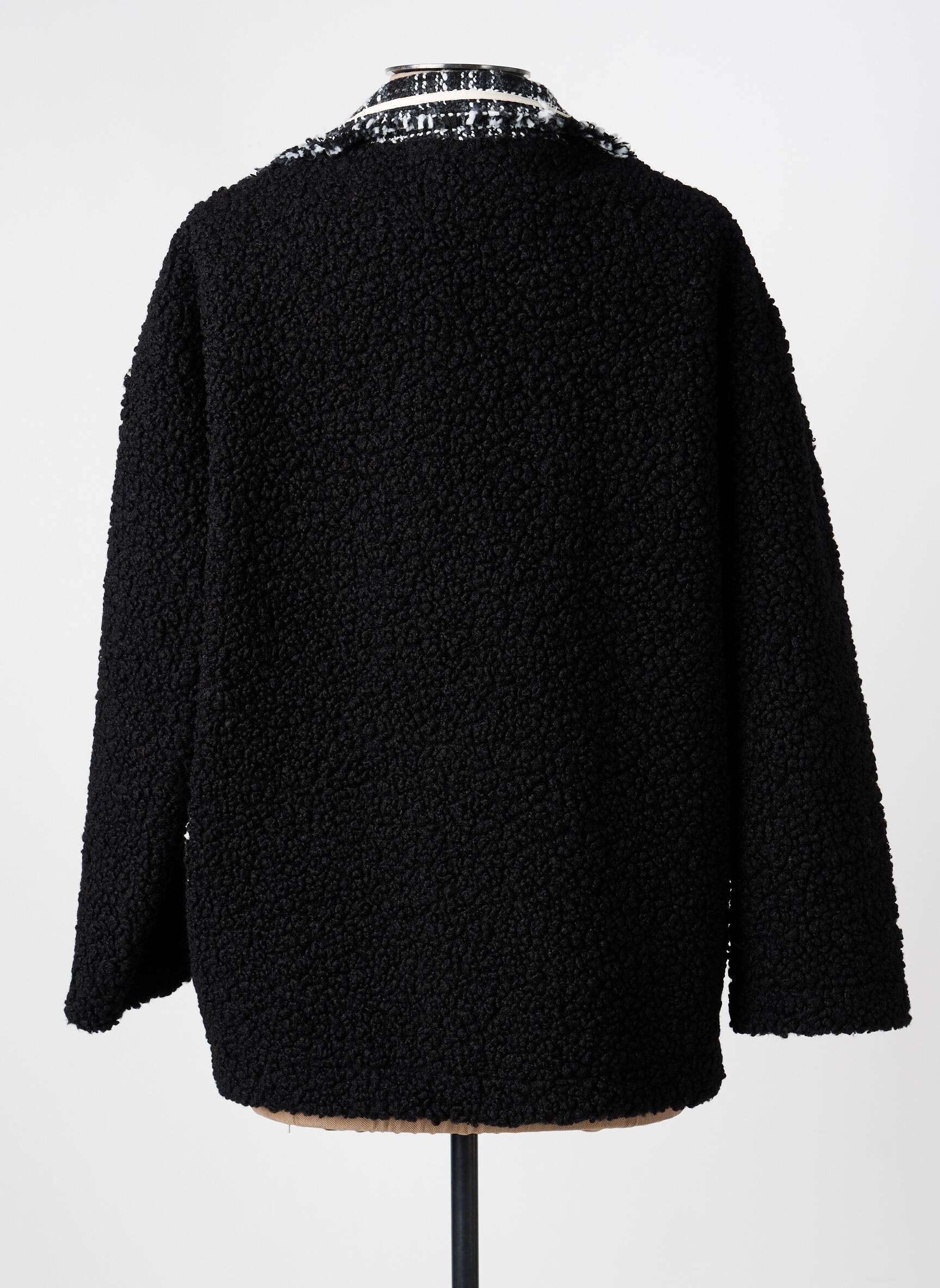 Manteau court coupe droite sans capuche noir LM LULU femme