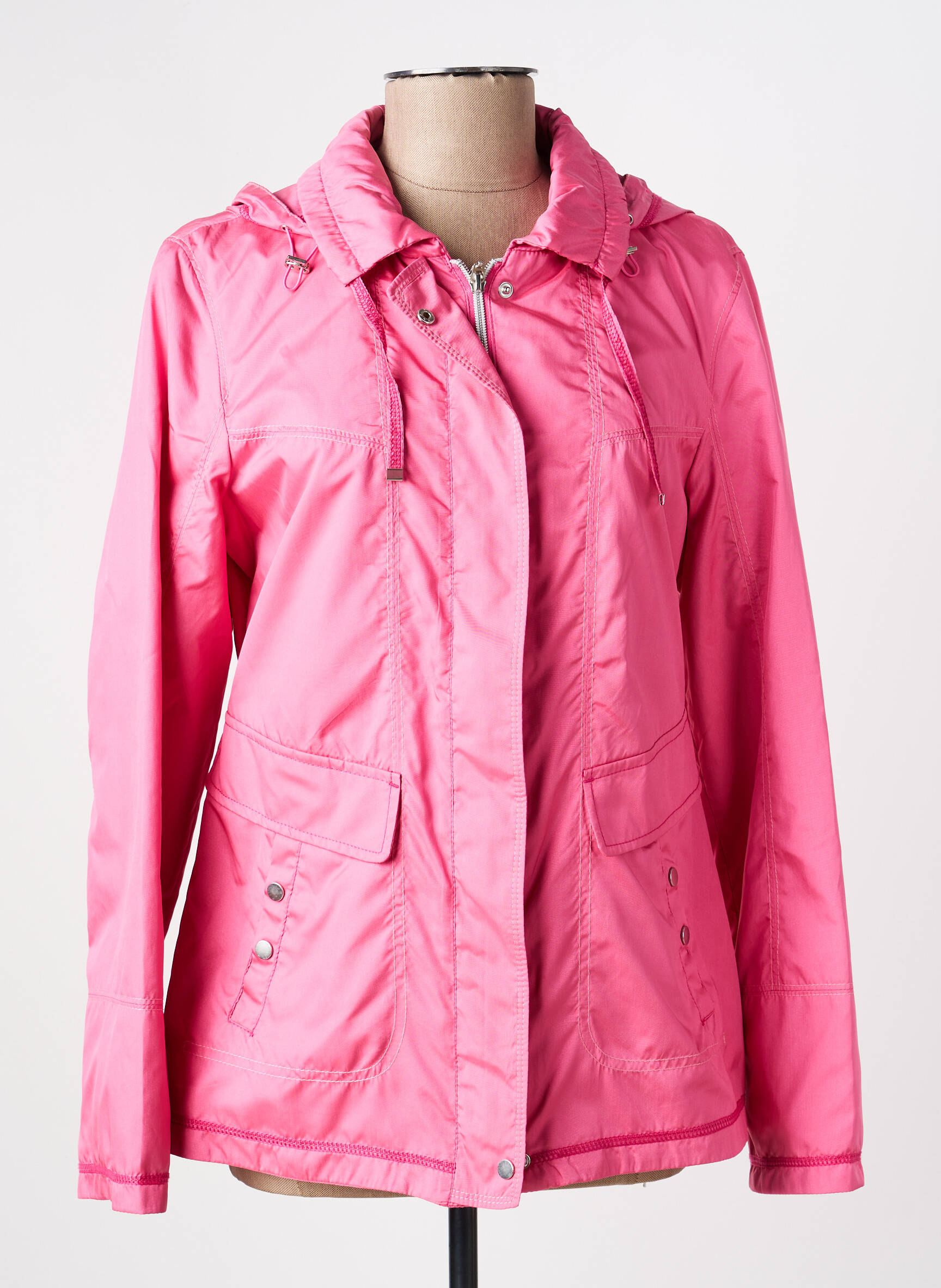 Coupe-vent manches longues a capuche rose CONCEPT K femme