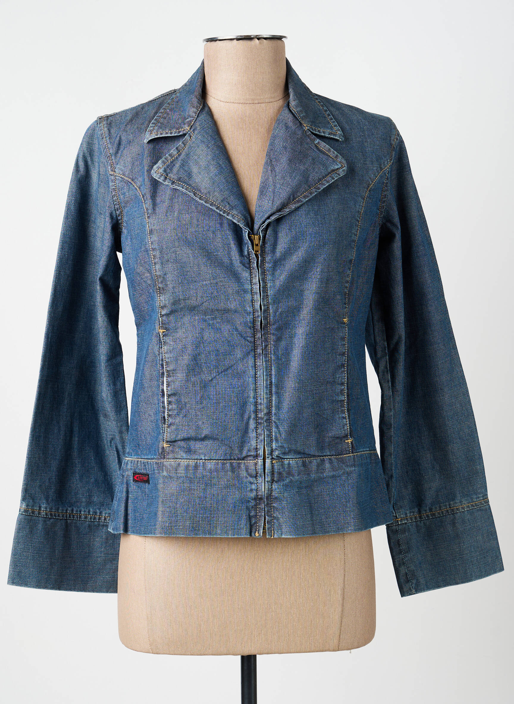 Veste casual col tailleur bleu C17 femme