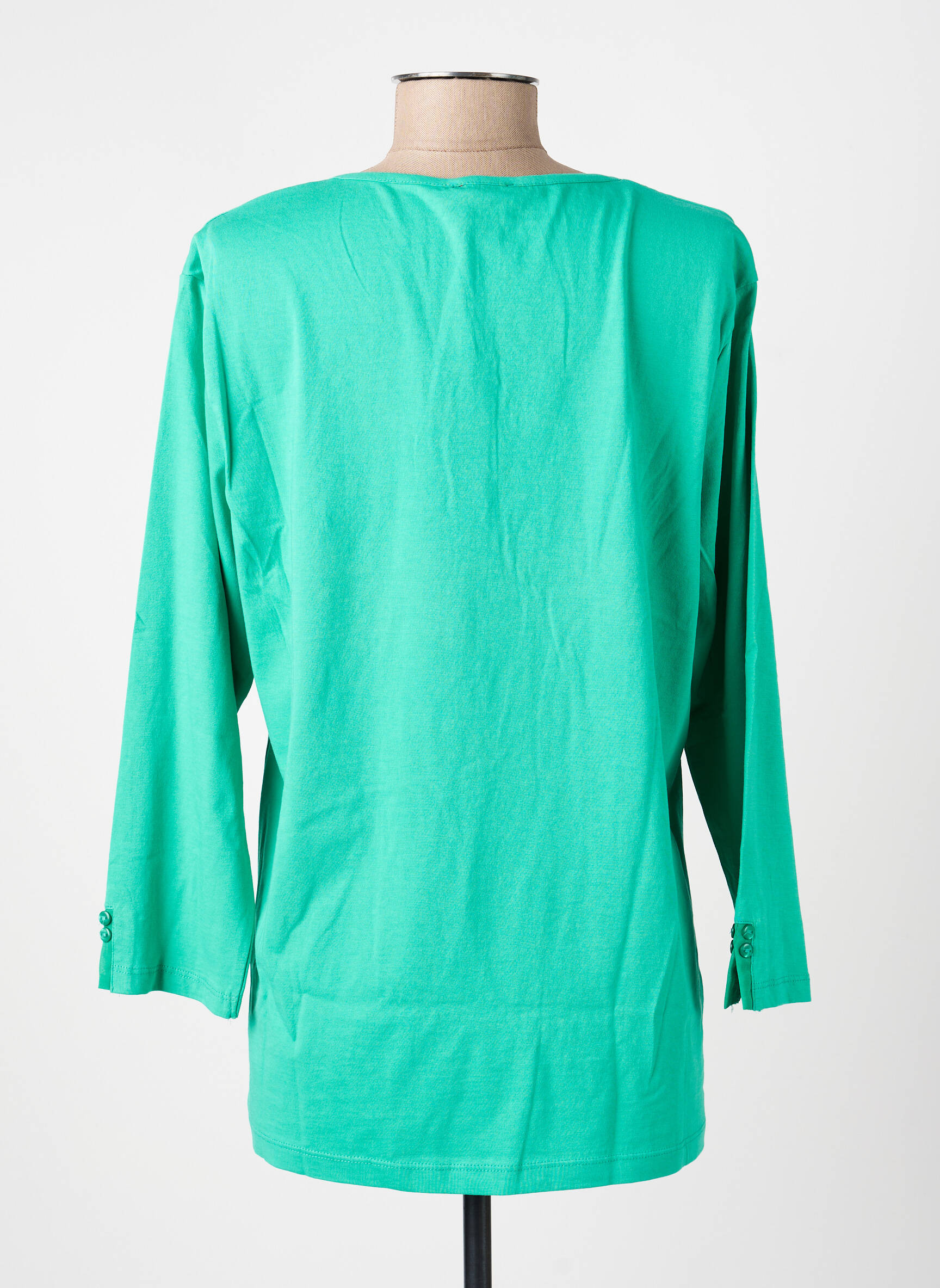 T-shirt manches 3/4 manches 3/4 vert FELINO femme