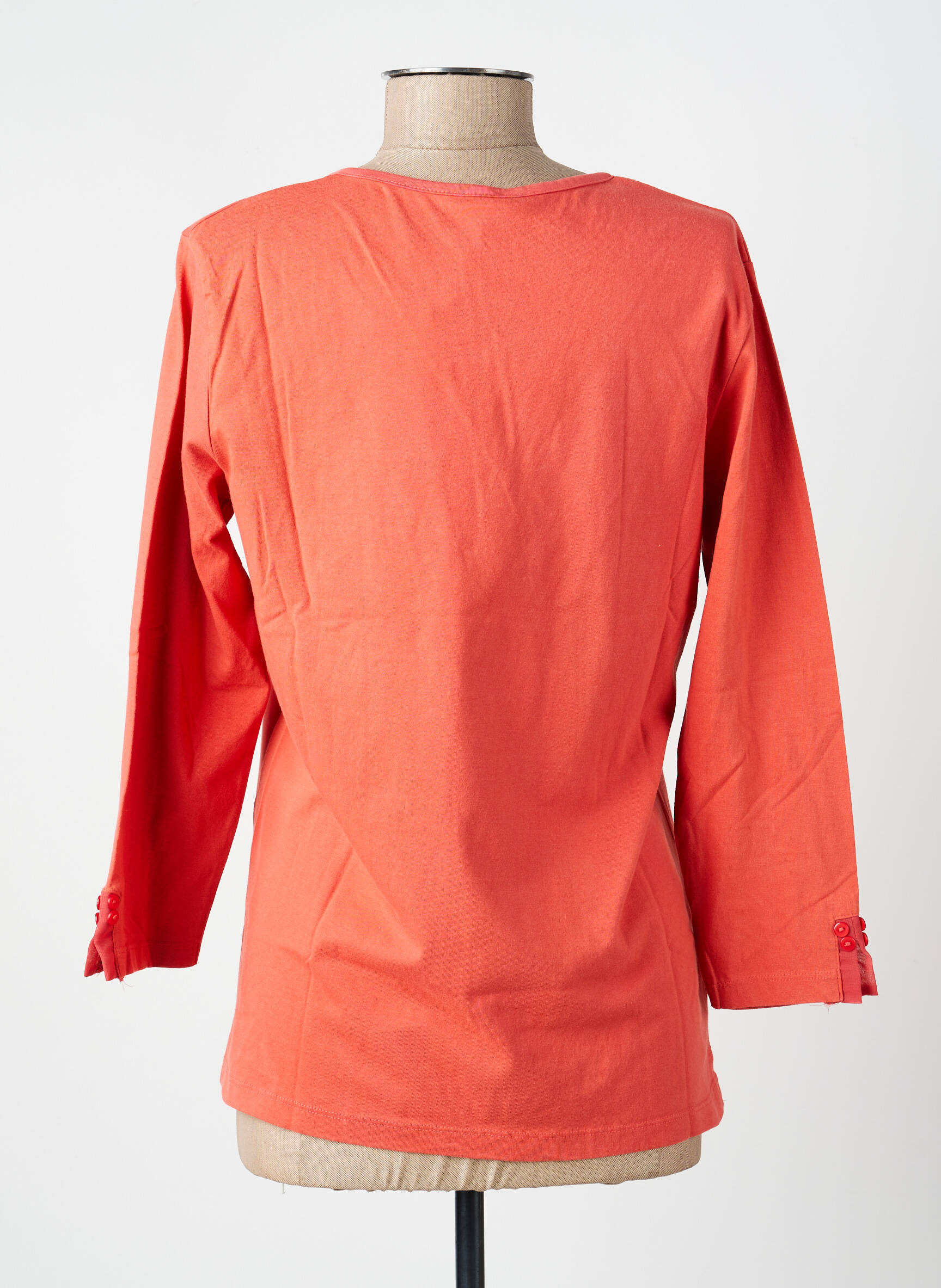 T-shirt manches 3/4 manches 3/4 orange FELINO femme