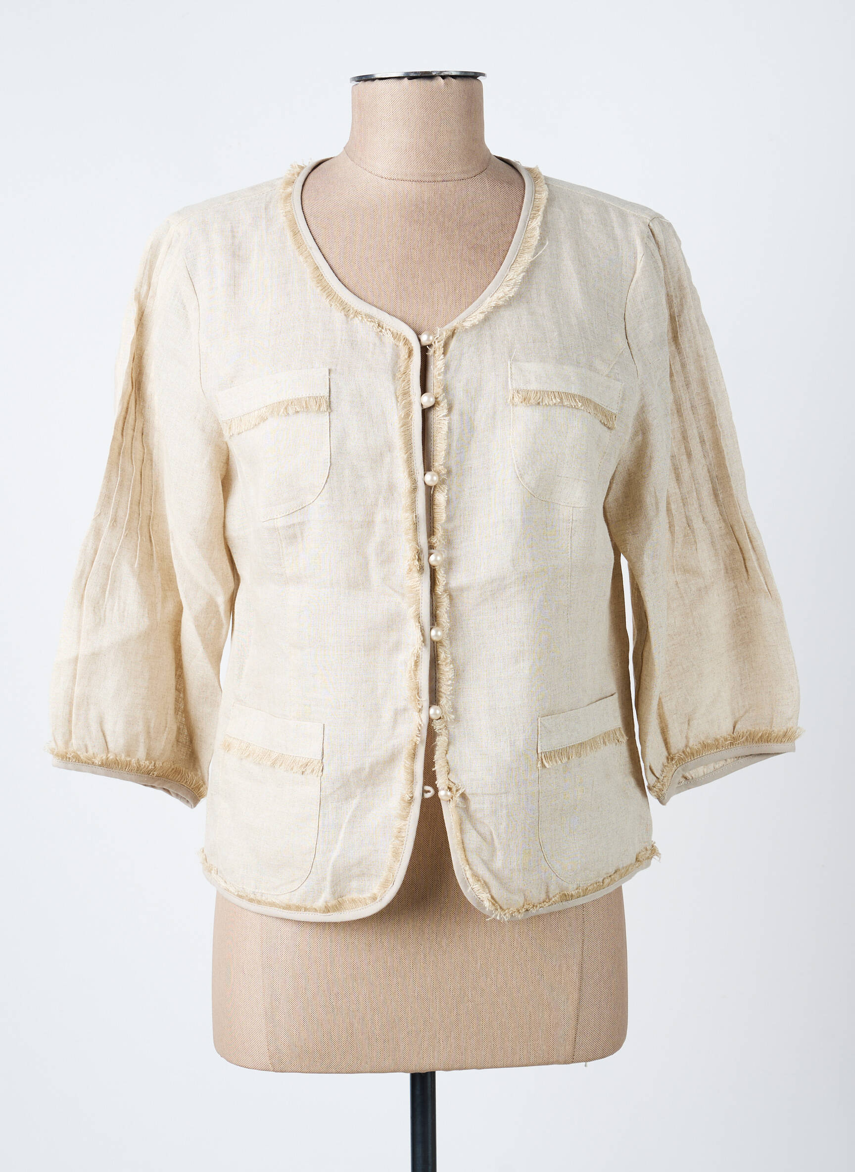 Veste chic poches beige FREDA femme