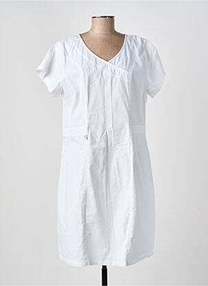 Robe mi-longue manches courtes manches courtes blanc AGATHE & LOUISE femme