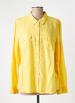 Chemisier tissage popeline manches longues jaune ANTONELLE femme