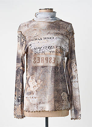 Top manches longues manches longues gris FILLE DES SABLES femme