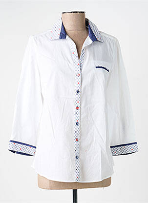 Chemisier coupe cintrée manches longues bleu BARILOCHE femme