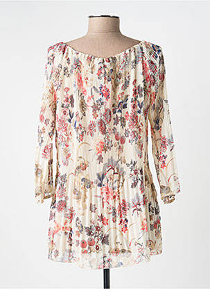 Blouse imprimé fleurs manches longues beige MIELO MODA femme