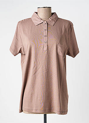 Polo stretch manches courtes marron FELINO femme