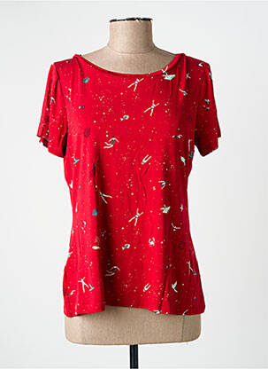 T-shirt imprimé fantaisie manches courtes rouge SURKANA femme