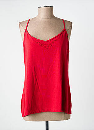T-shirt stretch fines bretelles rouge FELINO femme