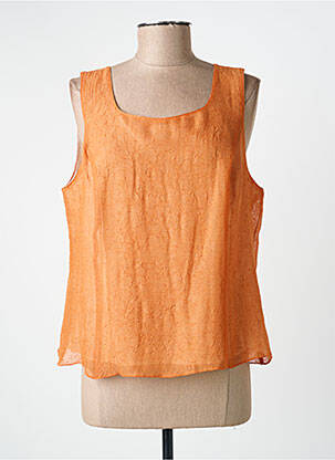 Top coupe fluide sans manche orange GEVANA femme