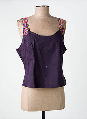 Top imprimé fantaisie sans manche violet ENJOY femme