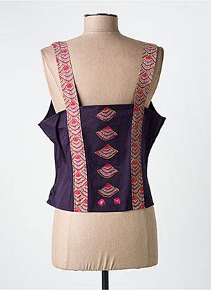 Top imprimé fantaisie sans manche violet ENJOY femme