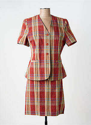 Ensemble jupe manches courtes rouge CAMÉLINE femme