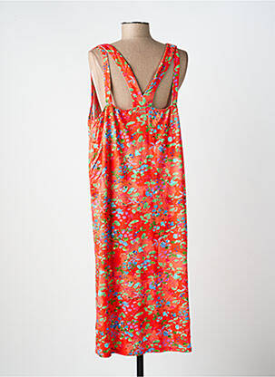 Robe longue imprimé fleurs sans manche orange AGATHE & LOUISE femme