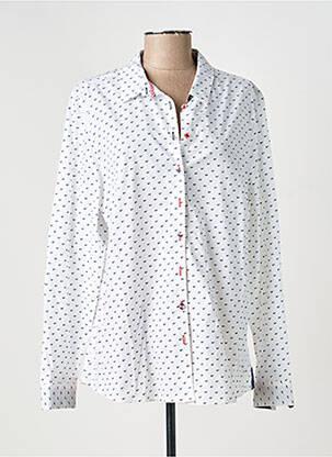 Chemisier imprimé fantaisie manches longues blanc BARILOCHE femme