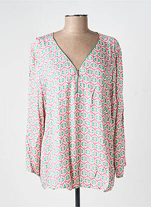 Blouse tissage popeline manches longues rose BARILOCHE femme