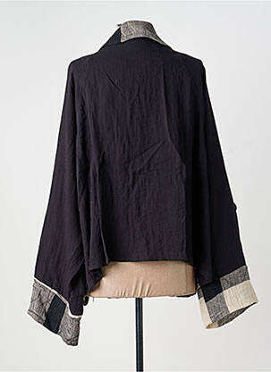 Chemisier tissage popeline manches longues noir ONE O ONE femme