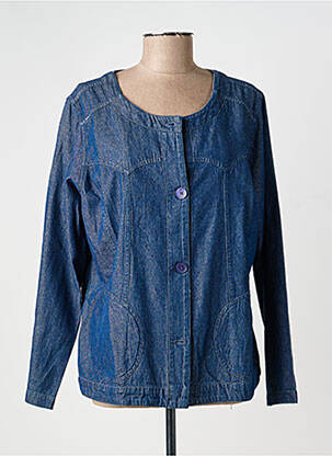 Veste casual col rond bleu AGATHE & LOUISE femme
