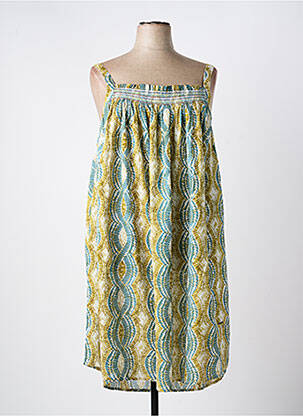 Robe mi-longue coupe fluide sans manche vert AGATHE & LOUISE femme
