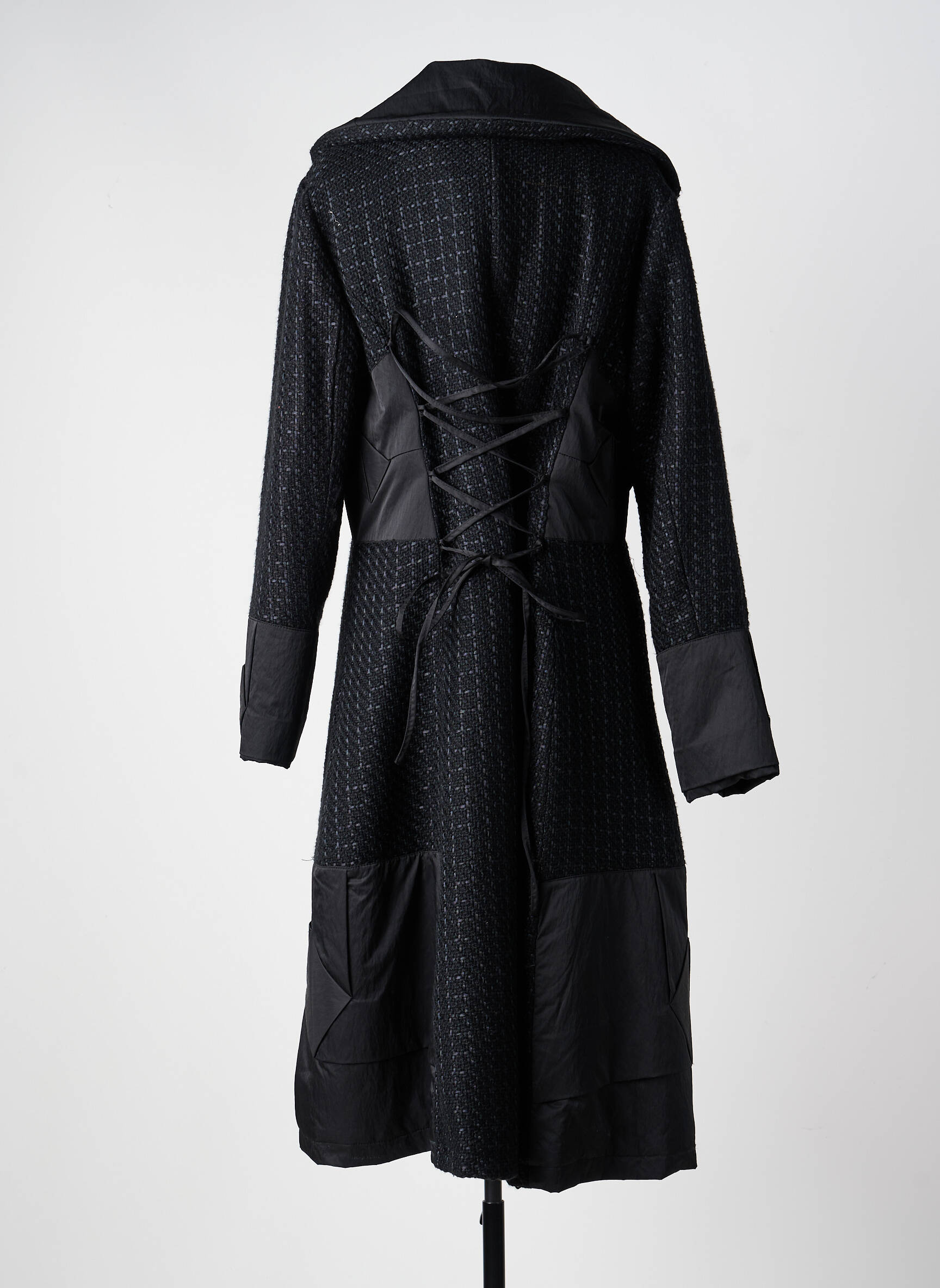 Manteau long coupe cintrée sans capuche noir ALL BEAUTIFUL femme