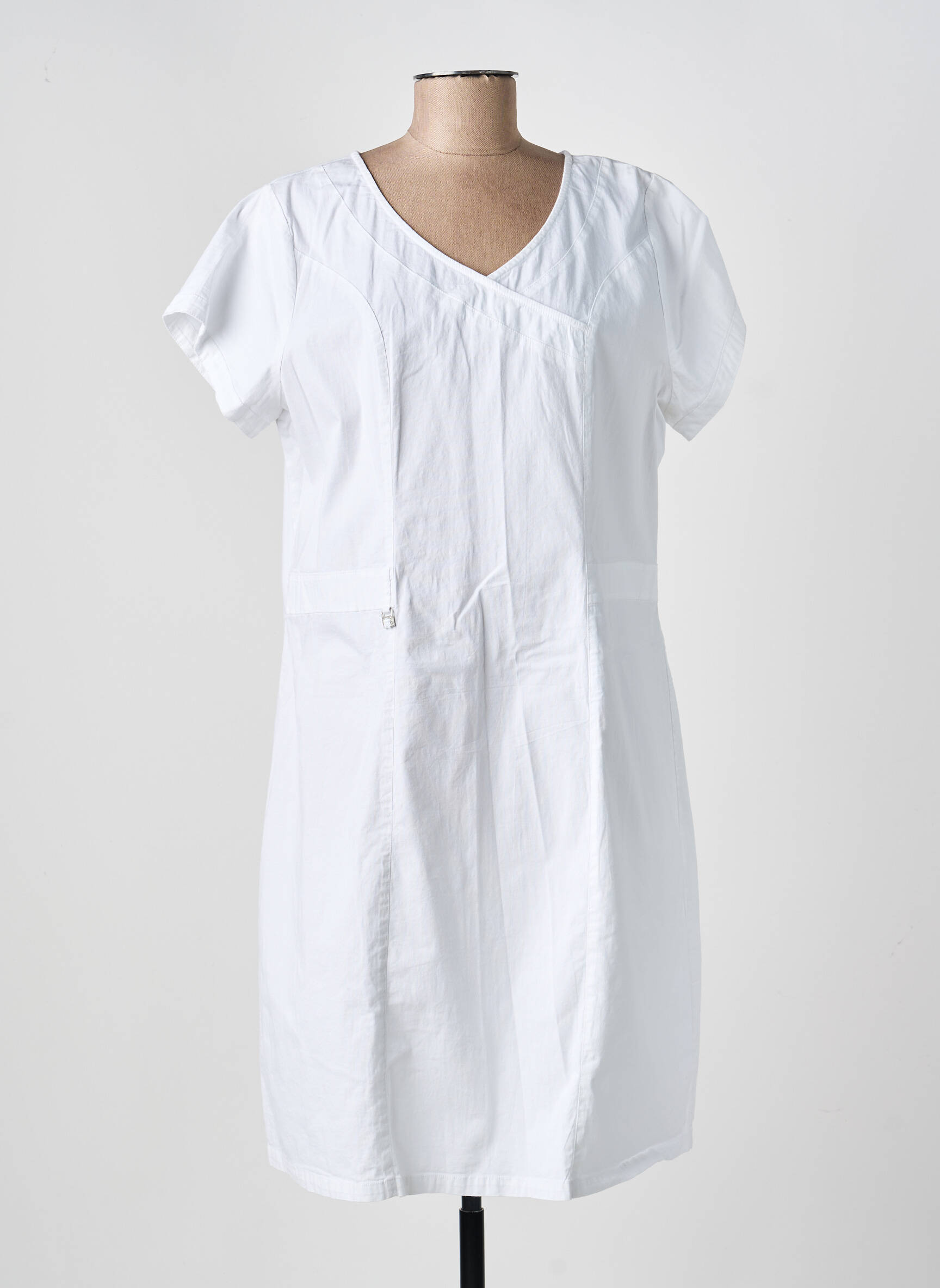 Robe mi-longue manches courtes manches courtes blanc AGATHE & LOUISE femme