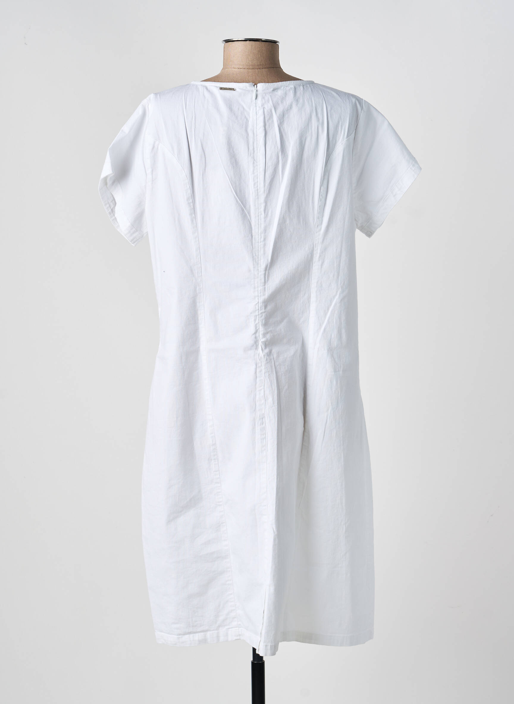 Robe mi-longue manches courtes manches courtes blanc AGATHE & LOUISE femme