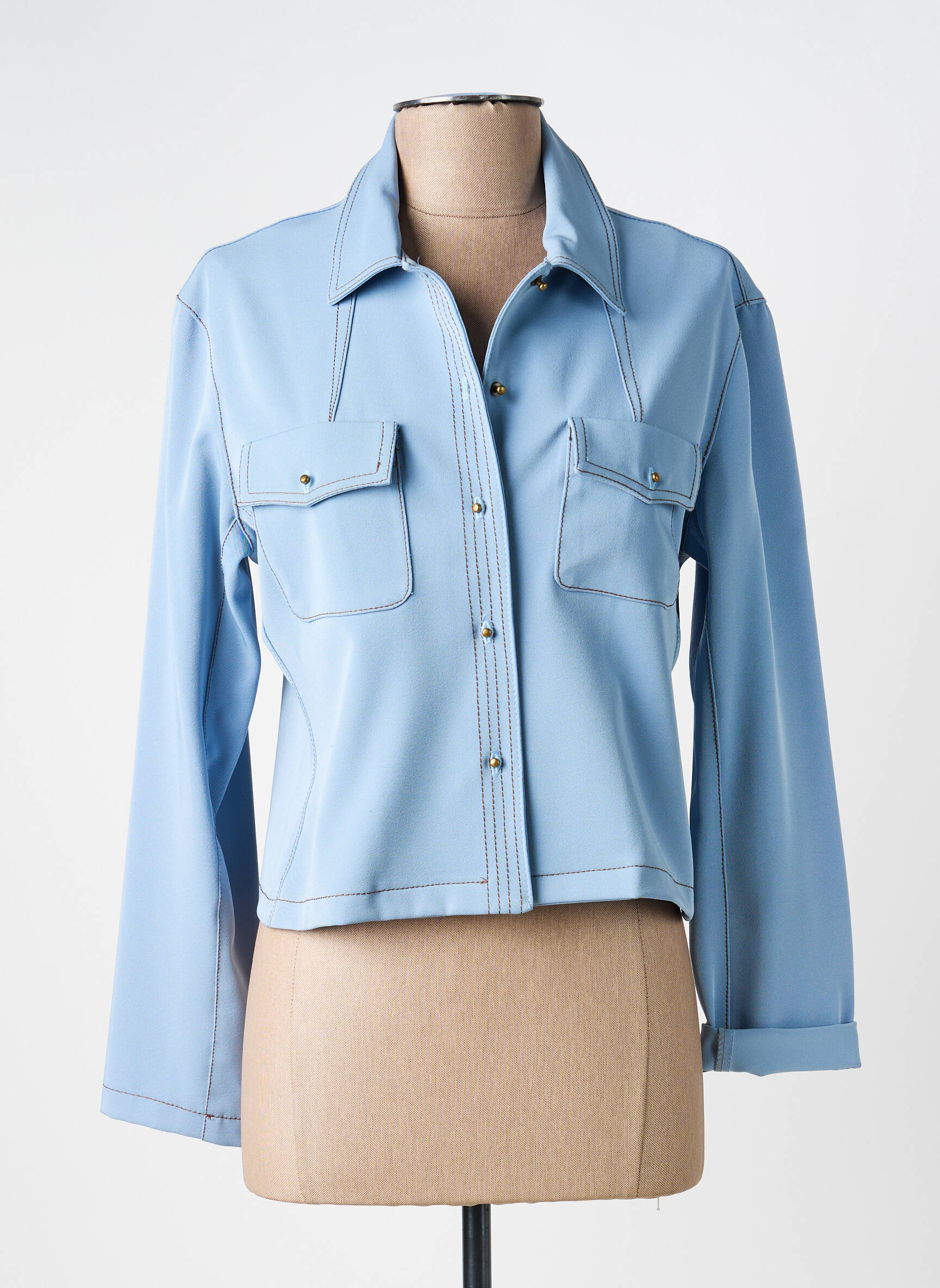 Veste casual poches bleu BAI AMOUR femme