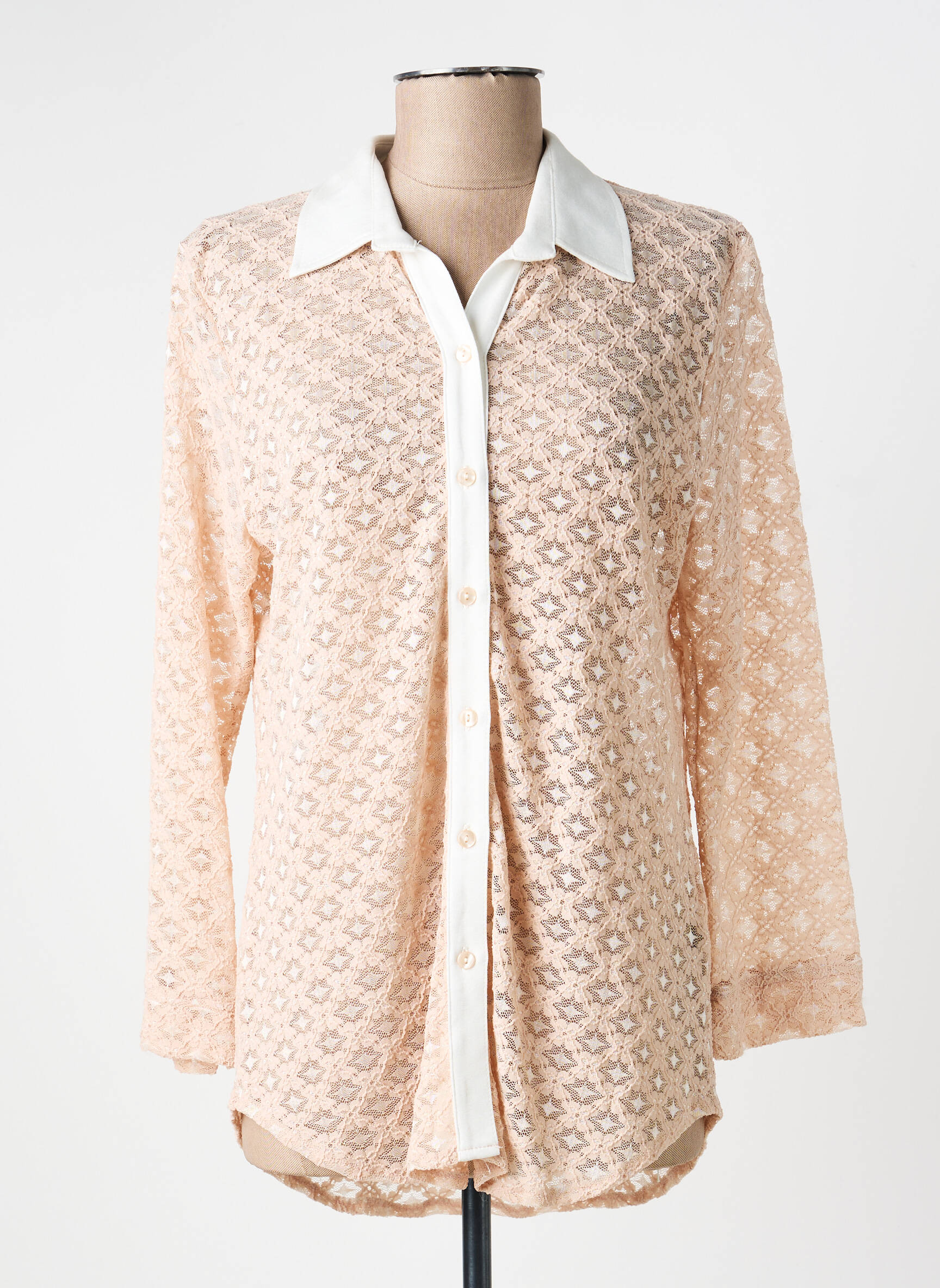 Chemisier coupe fluide manches longues rose HALOGENE femme