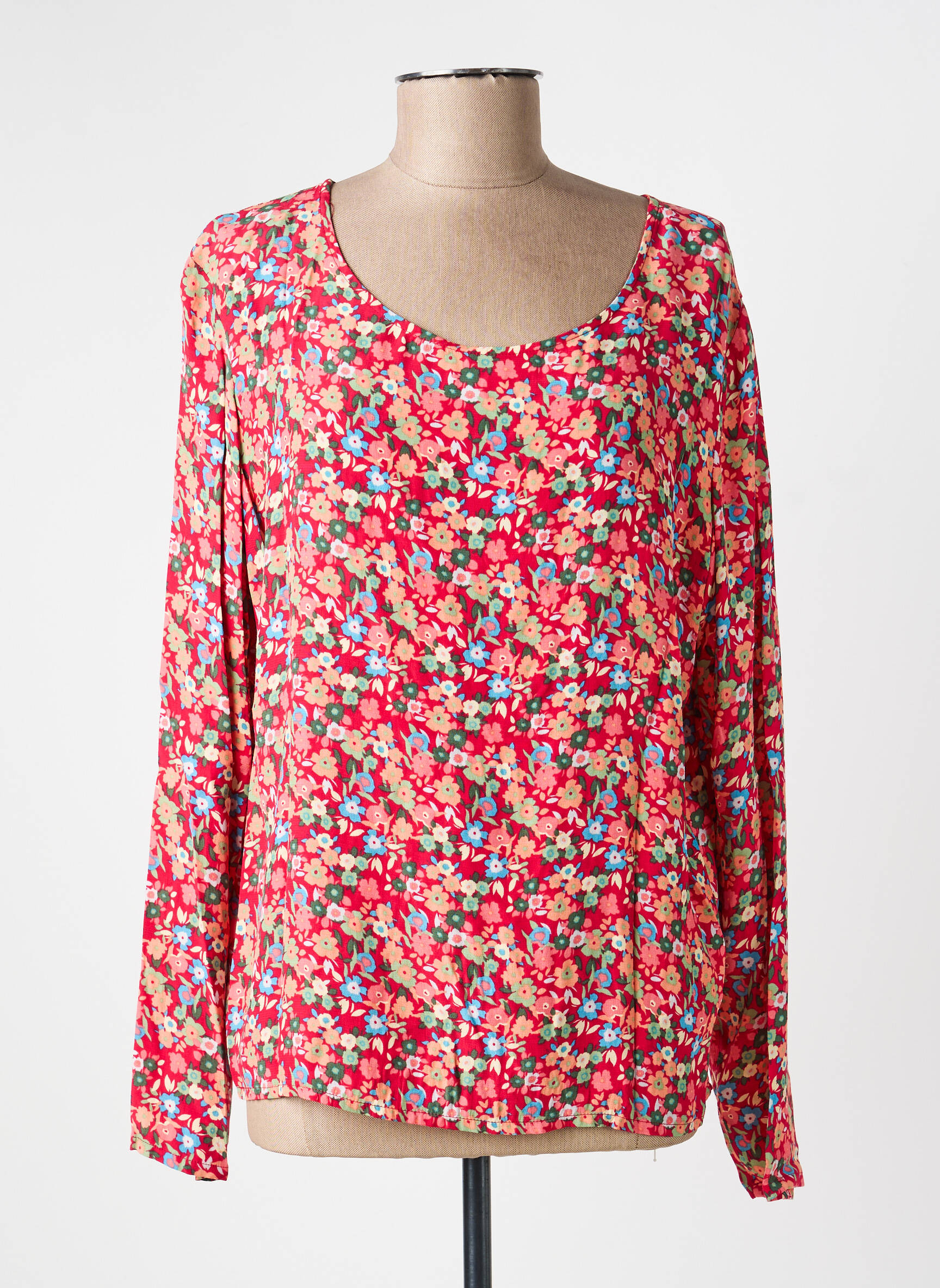 Blouse imprimé fleurs manches longues rose SURKANA femme