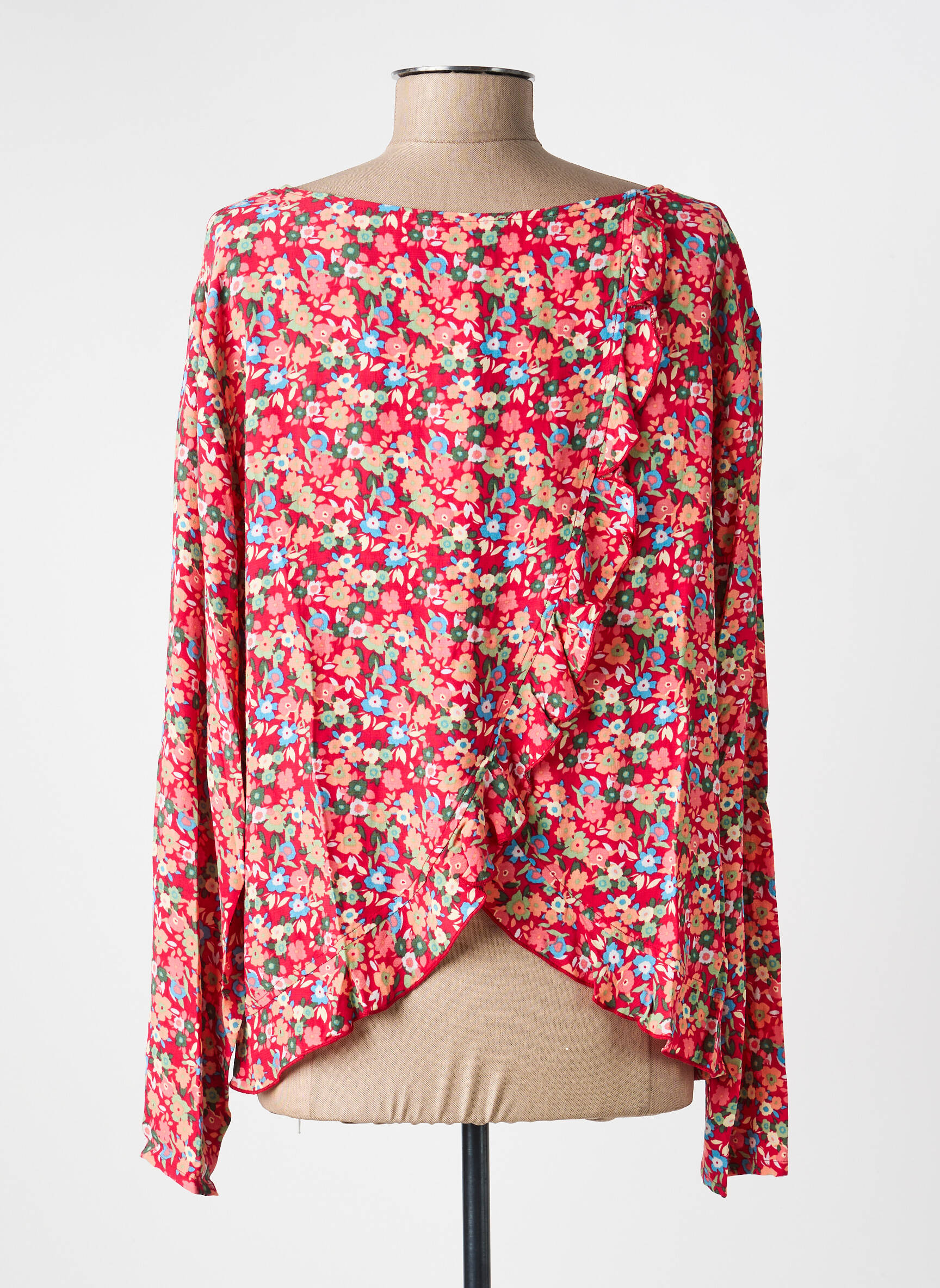 Blouse imprimé fleurs manches longues rose SURKANA femme