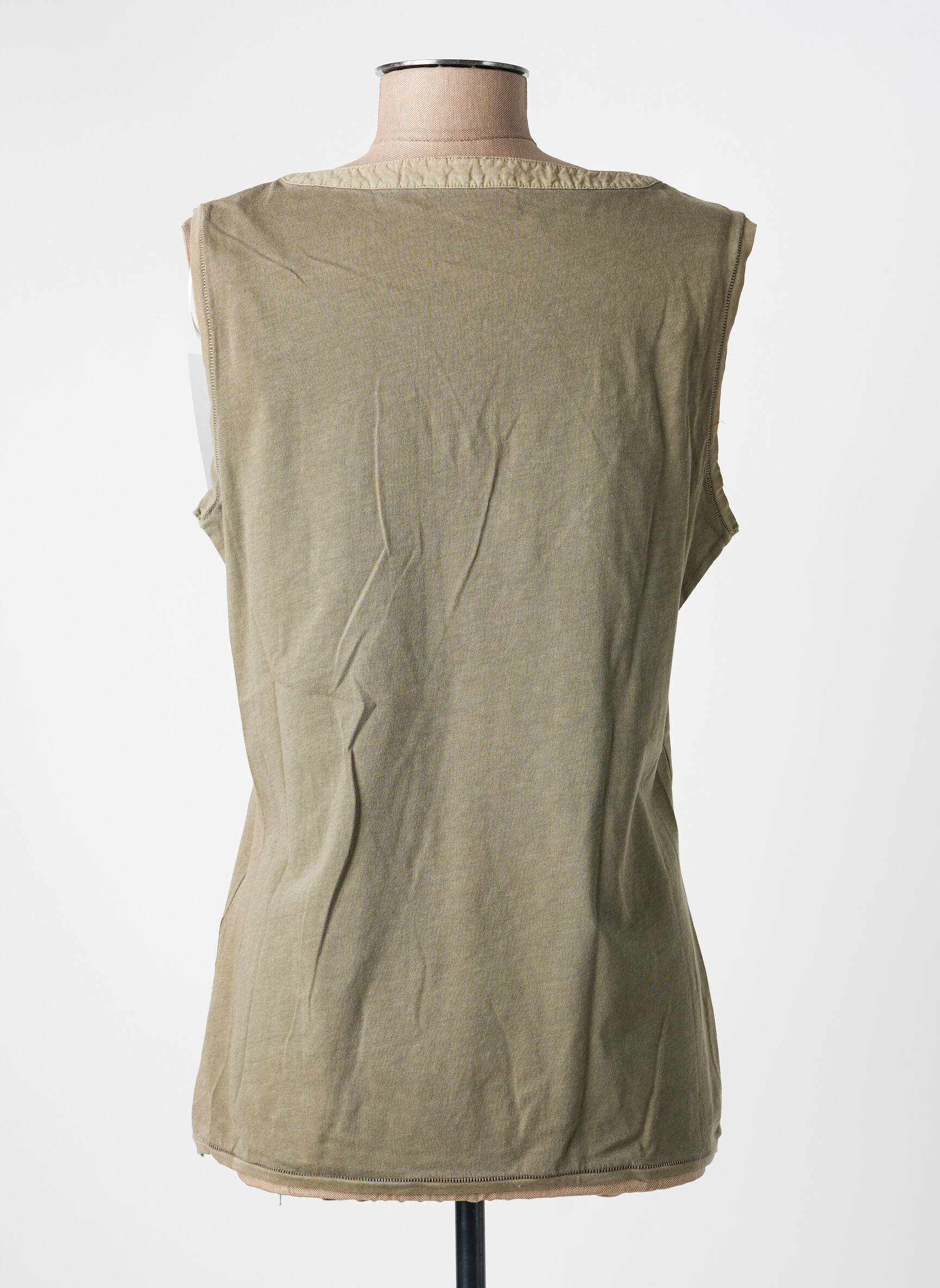 Top tissage jersey sans manche vert CONCEPT K femme