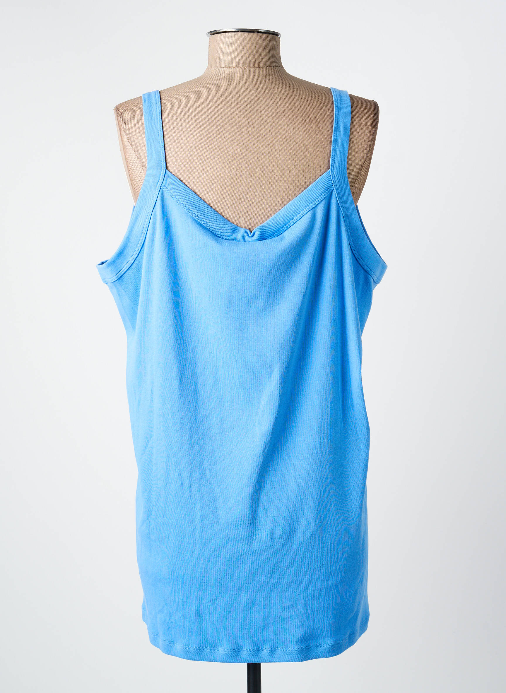 Top tissage jersey fines bretelles bleu FELINO femme
