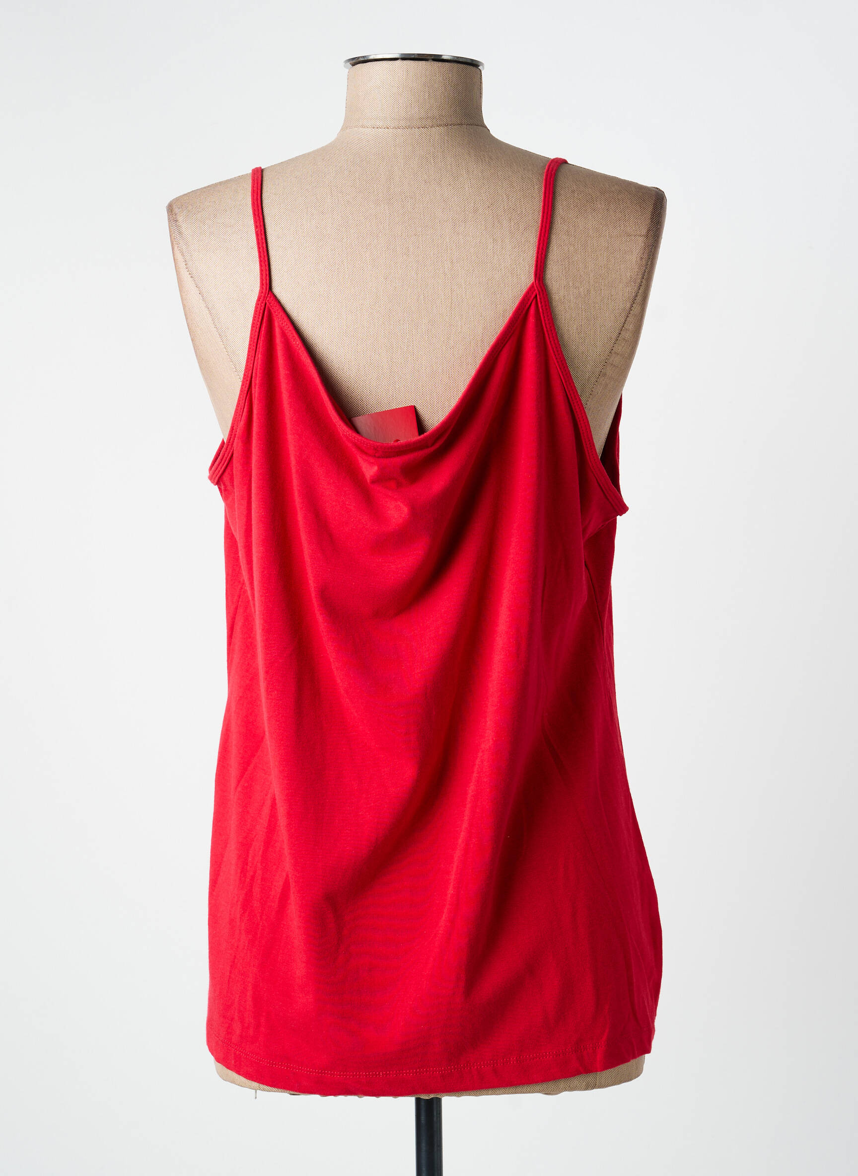 T-shirt stretch fines bretelles rouge FELINO femme