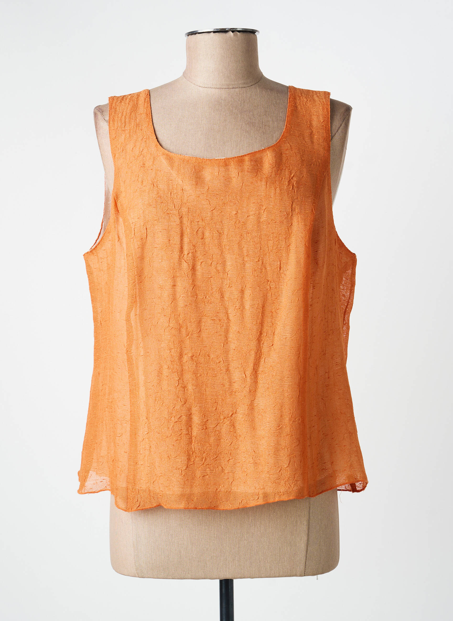 Top coupe fluide sans manche orange GEVANA femme
