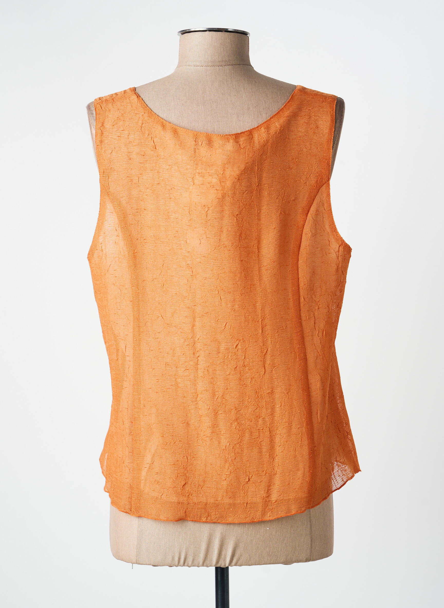 Top coupe fluide sans manche orange GEVANA femme