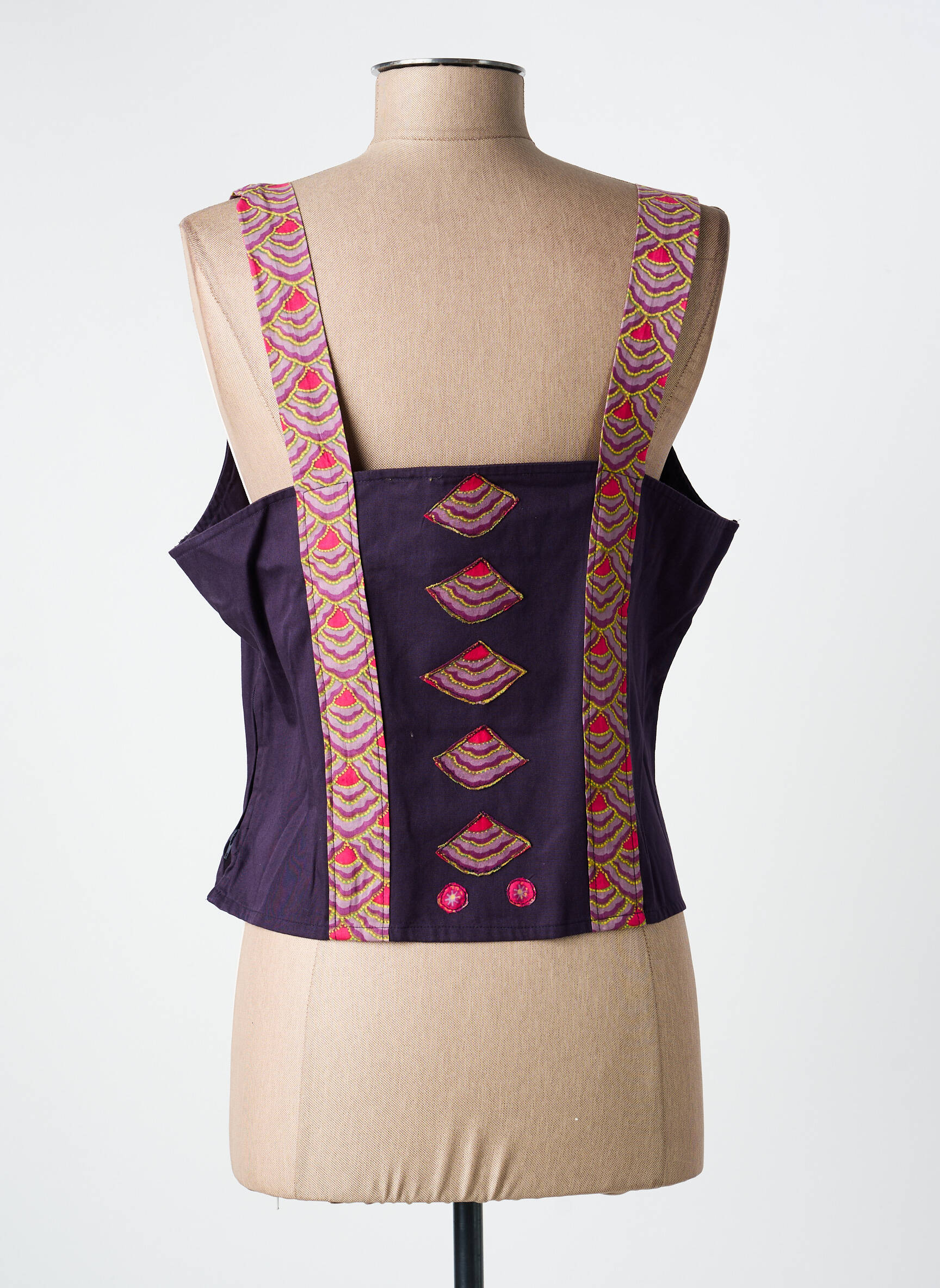 Top imprimé fantaisie sans manche violet ENJOY femme