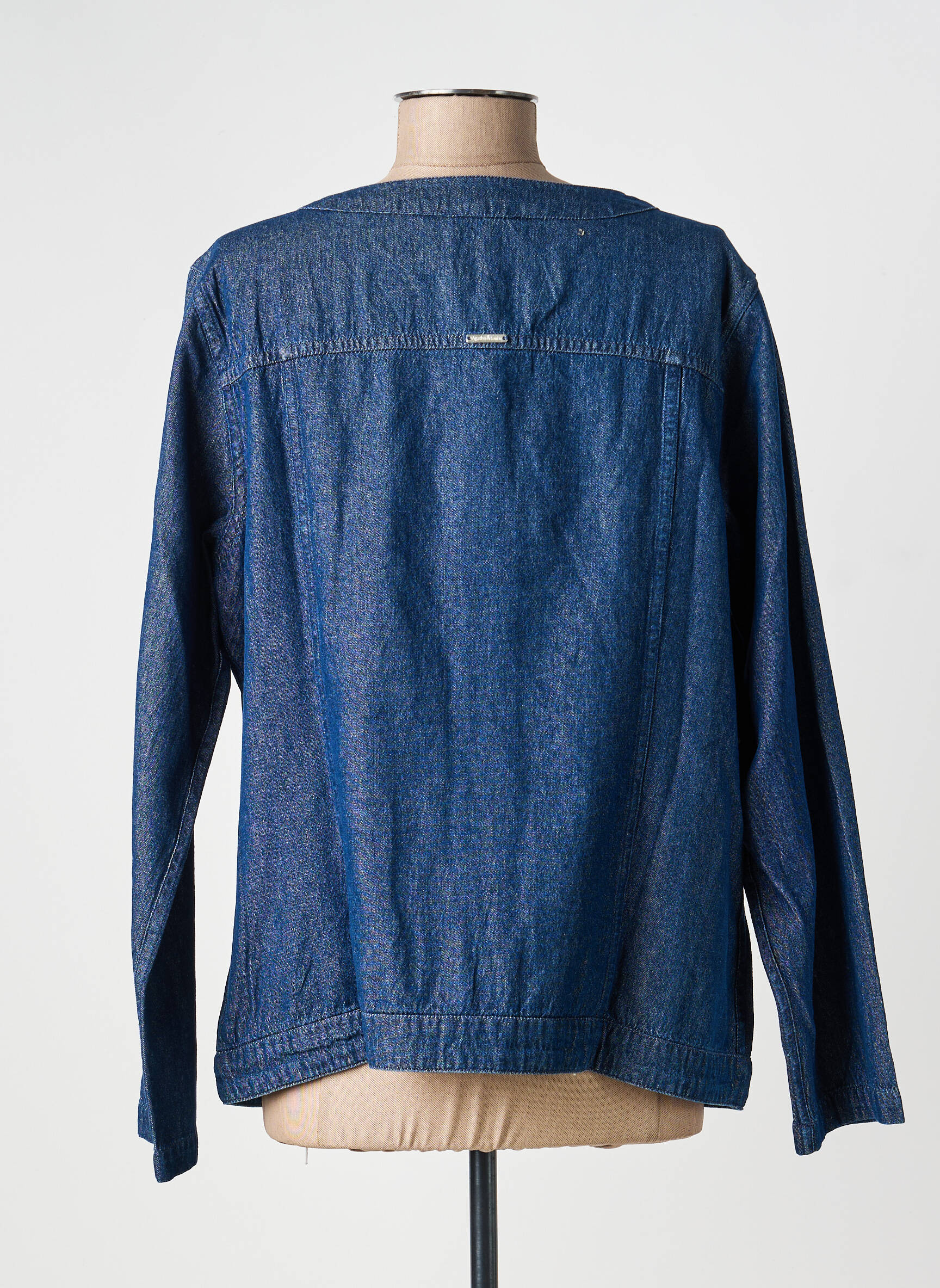 Veste casual col rond bleu AGATHE & LOUISE femme