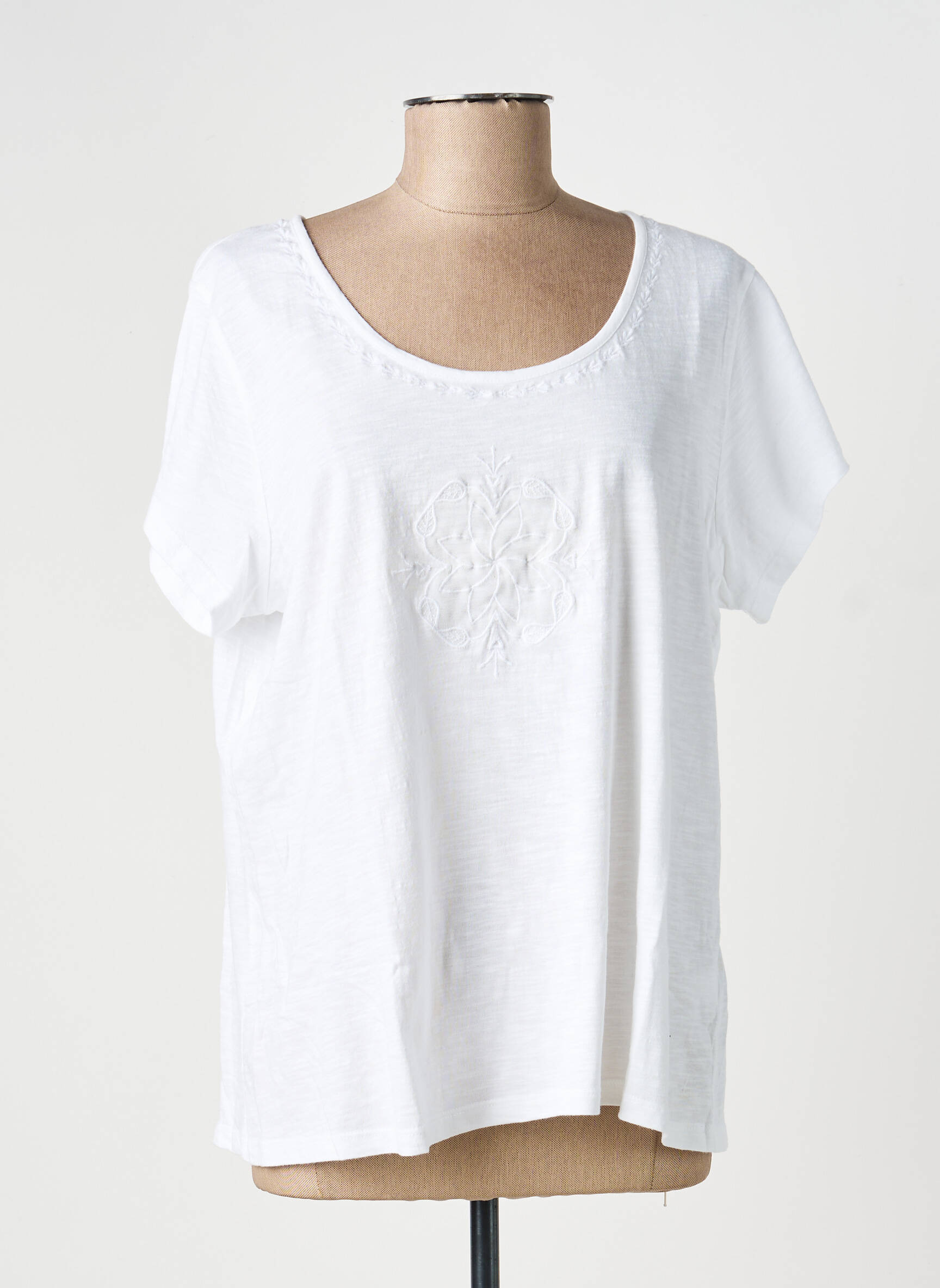 T-shirt coupe droite manches courtes blanc AGATHE & LOUISE femme