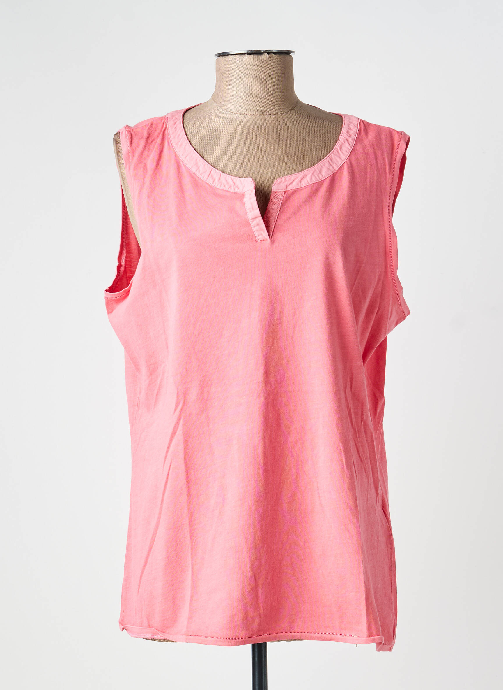 Débardeur stretch sans manche rose CONCEPT K femme