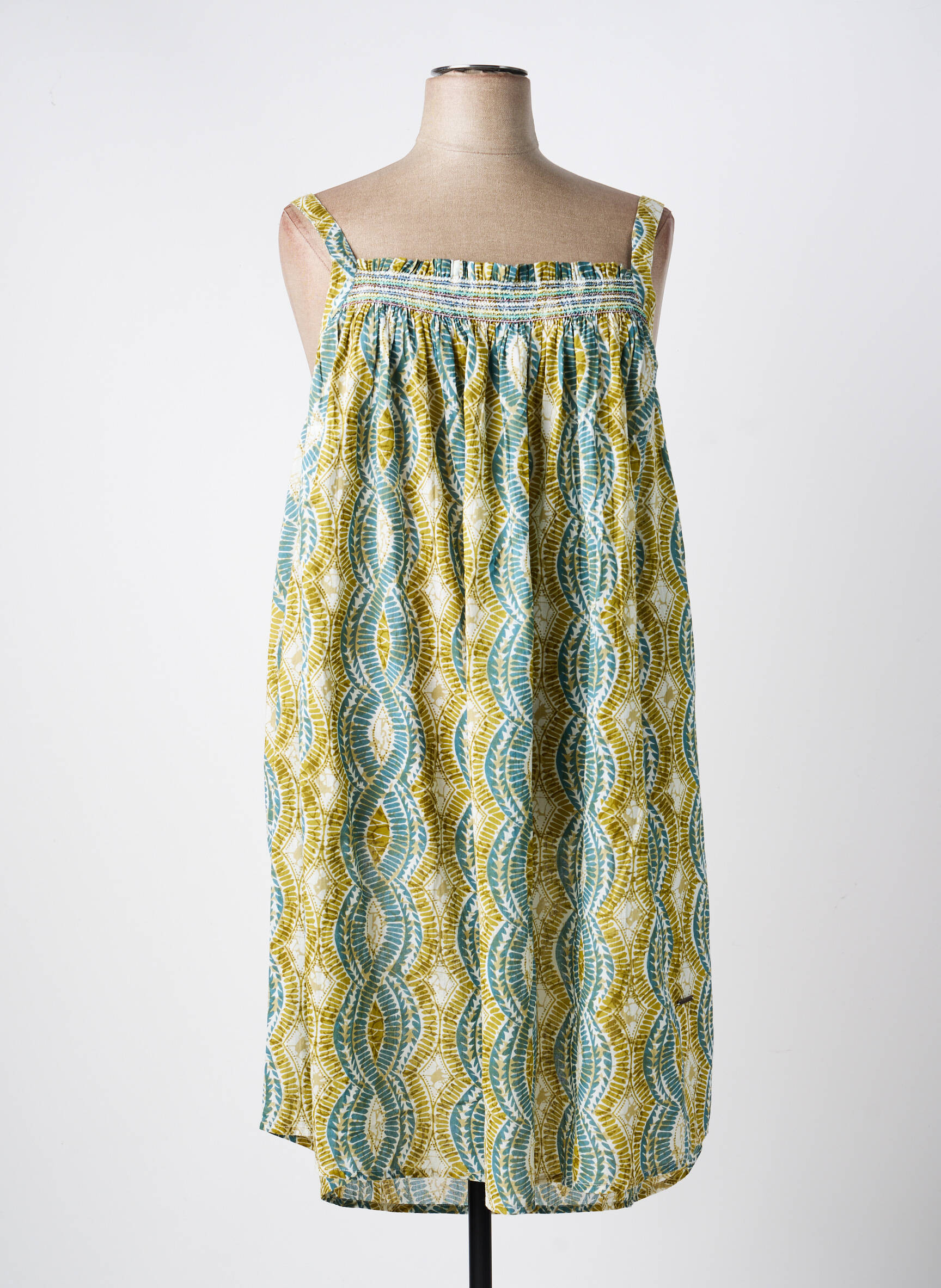 Robe mi-longue coupe fluide sans manche vert AGATHE & LOUISE femme